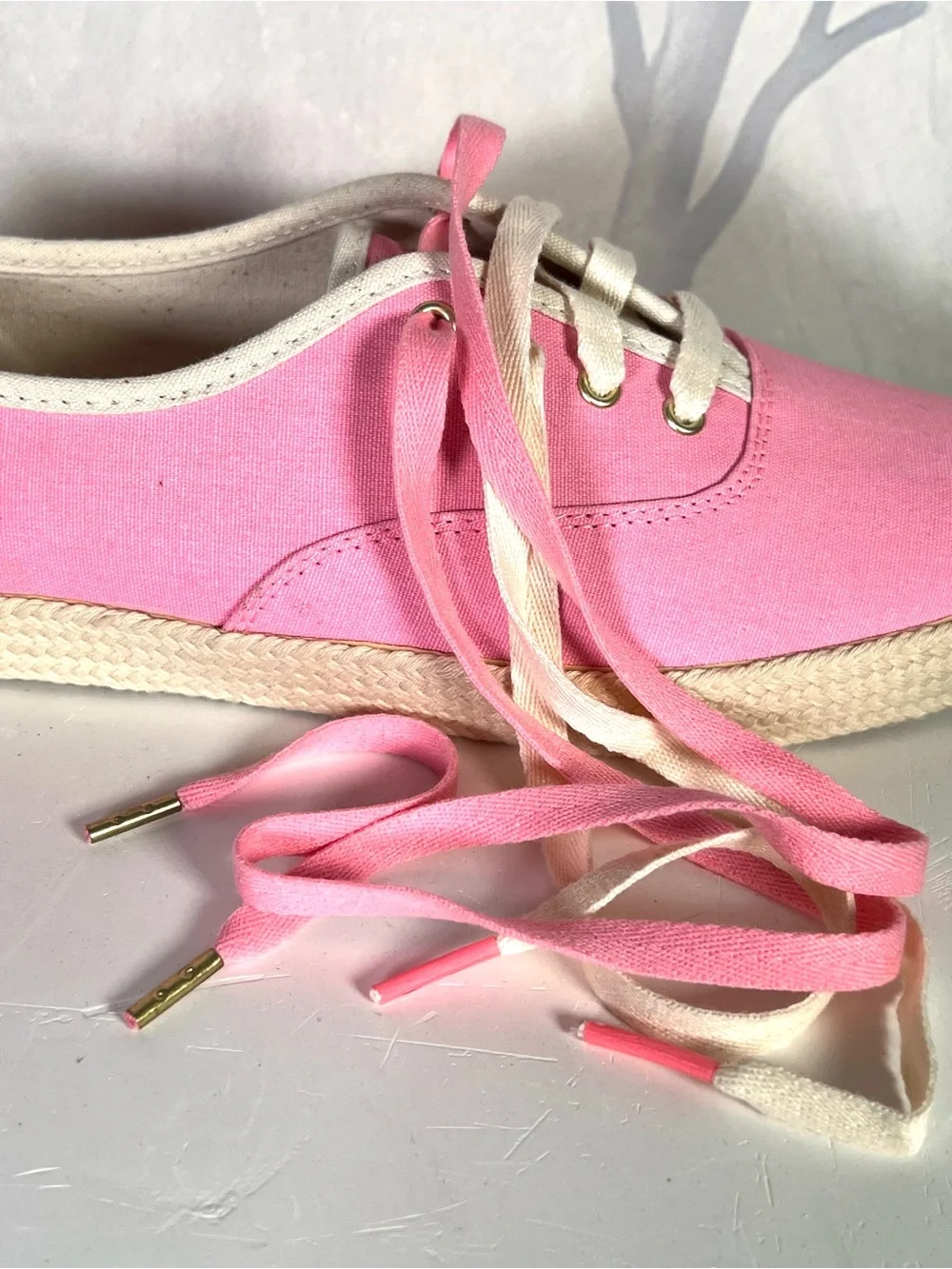 Kate Spade x Keds Hot Pink Canvas Lace-Up Sneakers